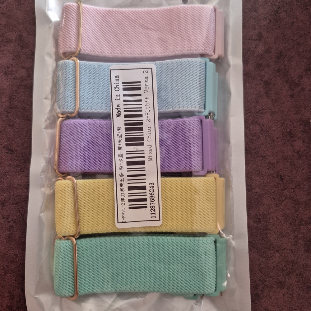 Fitbit Pastel Bracelet Set - Pink, Blue, Purple, Yellow, Green